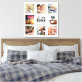 Toile 60e anniversaire blanc photo collage monogramme (Insitu(Chambre))