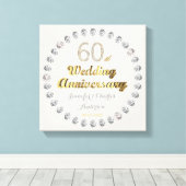 Toile 60e Anniversaire du Mariage diamant Typographie de (Insitu (Plancher de Bois))