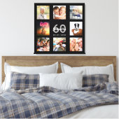Toile 60e anniversaire noir nom photo collage (Insitu(Chambre))