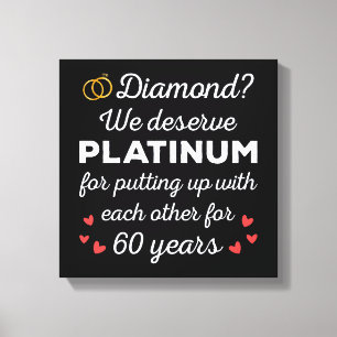 Toile 60ème anniversaire du Mariage I - Diamond Funny Co