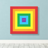 Toile 6 Couleur Rainbow Pyramid personnalisable Monogram (Insitu (Plancher de Bois))