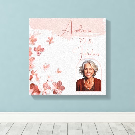 Toile 70 & Fabuleux Parties scintillant rose Fleurs Phot (Insitu (Plancher de Bois))