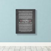 Toile 70 raisons pour lesquelles nous vous aimons cadeau (Insitu (Plancher de Bois))