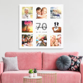 Toile 70e anniversaire photo collage blanc monogramme (Insitu(Salon))