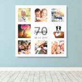 Toile 70e anniversaire photo collage blanc monogramme (Insitu (Plancher de Bois))