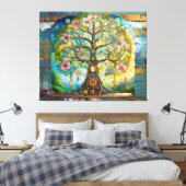 Toile 7 Chakra Fleurissant Arbre De Vie (Insitu(Chambre))