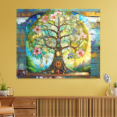 Toile 7 Chakra Fleurissant Arbre De Vie (Insitu(Salon))