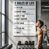 Toile 7 règles de citation motivante de vie de script mo