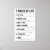 Toile 7 Rules of Life Motivational Quote Modern Script (Recto)