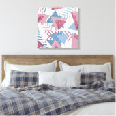 Toile 80s Abstrait lunaire | Dusty Mauve rose et bleu (Insitu(Chambre))