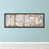 Toile 8 Panel Catalan Atlas par Abraham Cresques (1375) (Insitu (Plancher de Bois))
