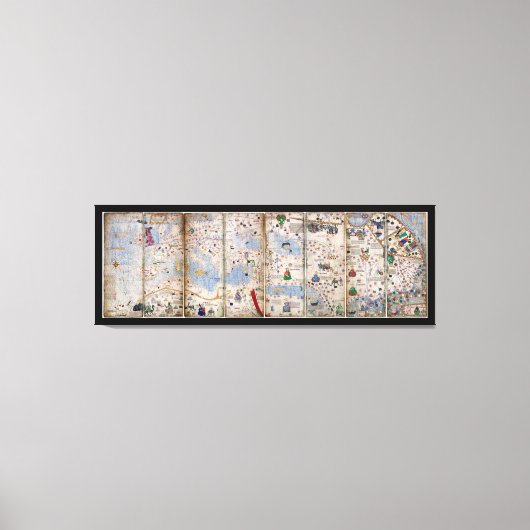 Toile 8 Panel Catalan Atlas par Abraham Cresques (1375) (Recto)