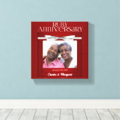 Toile 8 x 8 pouces 40e anniversaire de Mariage de rubis  (Insitu (Plancher de Bois))