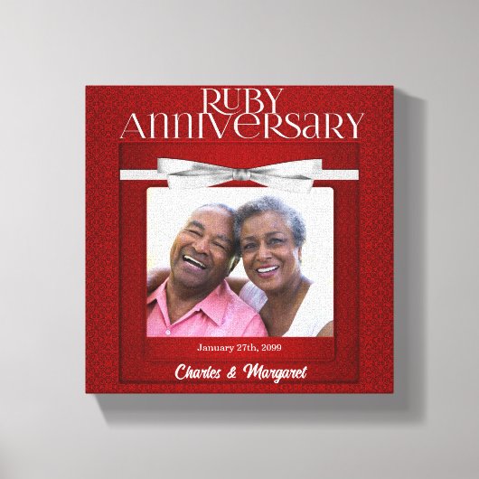 Toile 8 x 8 pouces 40e anniversaire de Mariage de rubis (Recto)