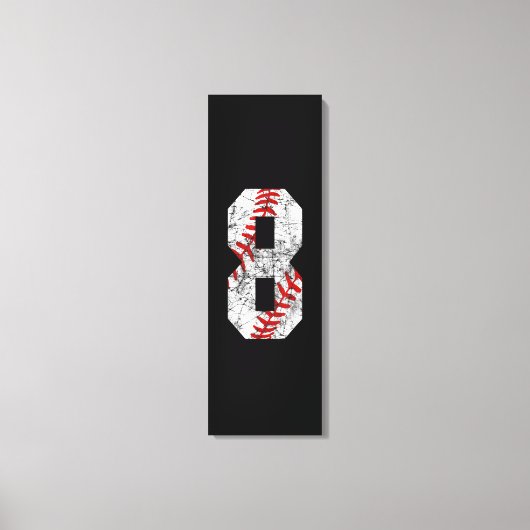 Toile 8e anniversaire Baseball Grand nombre Huit 8 ans (Recto)
