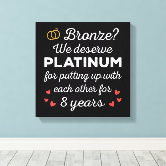 Toile 8ème anniversaire Mariage I - Bronze Funny Couple (Insitu (Plancher de Bois))