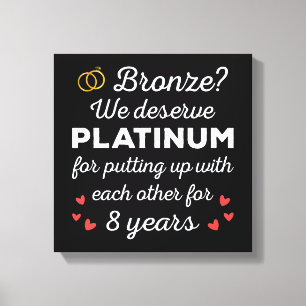 Toile 8ème anniversaire Mariage I - Bronze Funny Couple