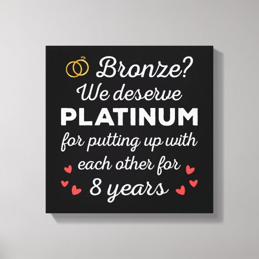 Toile 8ème anniversaire Mariage I - Bronze Funny Couple (Recto)