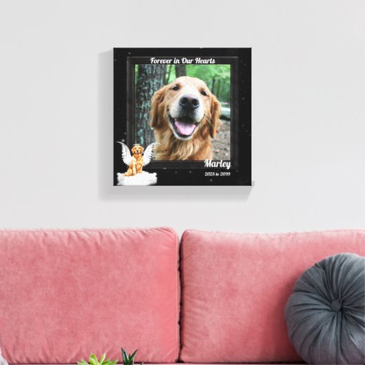Toile 8x8 Golden Retreiver Angel Chien Animal Photo Memo (Insitu(Salon))