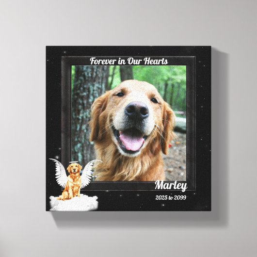 Toile 8x8 Golden Retreiver Angel Chien Animal Photo Memo (Recto)