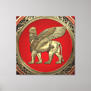 Toile [900] Lion ailé assyrien - Lamassu d'or