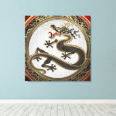 Toile [901] Dragon oriental sacré noir et or (Insitu (Plancher de Bois))