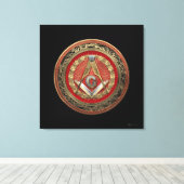 Toile [901] Master Mason - Carré Or & Compas (Insitu (Plancher de Bois))