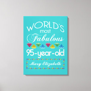 Toile 95e anniversaire plus fabuleux Gem de couleur turq