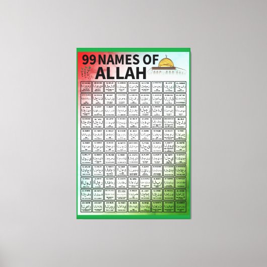 TOILE 99 NOMS D'ALLAH (Recto)