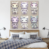 Toile 9 Chatons Astronautes Chibi Équipage Spatial (Insitu(Chambre))