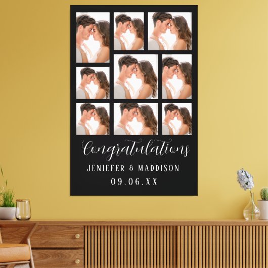 Toile 9 Mariage Photo Avec Texte Script Noir Et Blanc (Insitu(Salon))