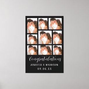 Toile 9 Mariage Photo Avec Texte Script Noir Et Blanc