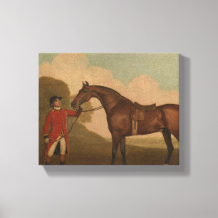 Toile "A Bay Horse with Groom" de George Stubbs