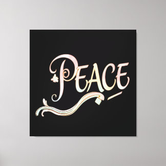 Toile A beautiful, flowing script of the word "Peace" fe