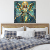 Toile A Beautiful Gold and Turquoise Angel  (Insitu(Chambre))