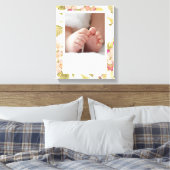 Toile à cadre floral rose et blanc souple (Insitu(Chambre))