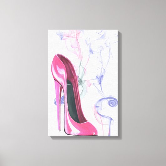 Toile à chaussures enrobée de soie rose de fumée (Recto)