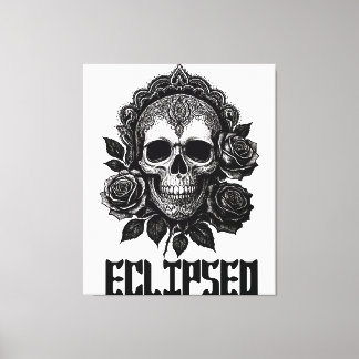 Toile A detailed skull adorned with intricate patterns