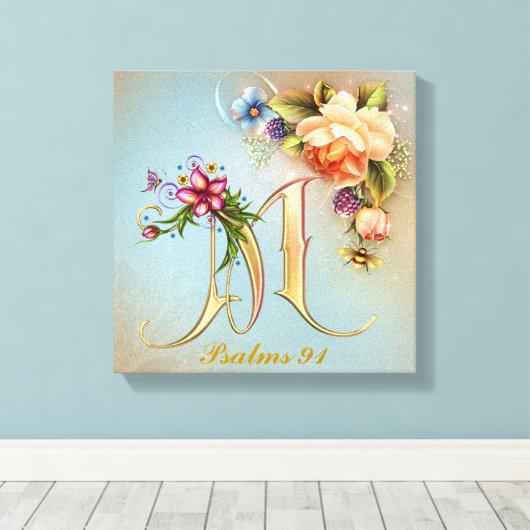 Toile à enveloppement Premium Monogram M (Gloss) (Insitu (Plancher de Bois))