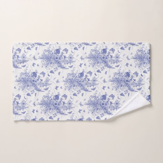 Toile à fleurs de papillon bleu (Serviette à main)