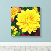 Toile à fleurs jaune vif (Insitu (Plancher de Bois))