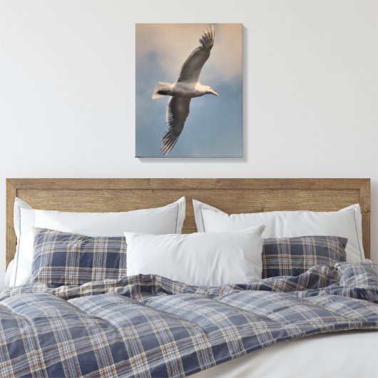 Toile A flying seagull on Stretched Canvas Print (Insitu(Chambre))