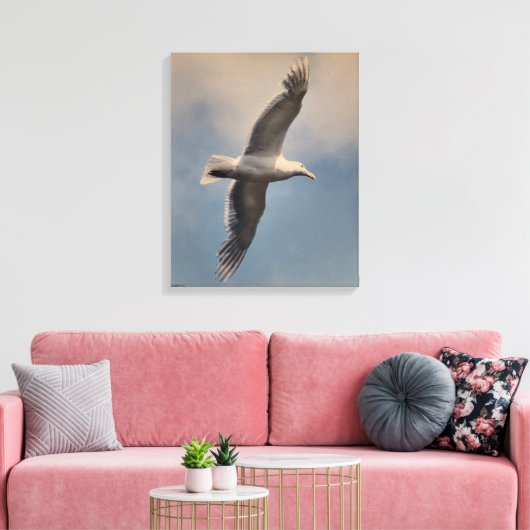 Toile A flying seagull on Stretched Canvas Print (Insitu(Salon))