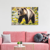 Toile A Grizzly Bear Walking In The Meadow (Insitu(Salon))