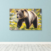 Toile A Grizzly Bear Walking In The Meadow (Insitu (Plancher de Bois))