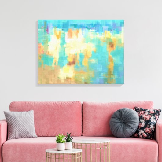 Toile À La Plage Blockisme Moderne Artwork Abstrait (Insitu(Salon))
