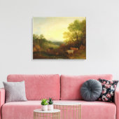 Toile A Landscape with Cattle and Figures by a Stream (Insitu(Salon))