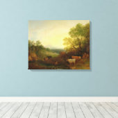 Toile A Landscape with Cattle and Figures by a Stream (Insitu (Plancher de Bois))