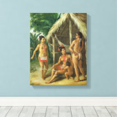 Toile A Leeward Islands Carib Family outside a Hut, c.17 (Insitu (Plancher de Bois))