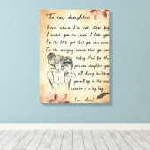 Toile À ma fille Cadeau d'anniversaire, mignonne maman C (Insitu (Plancher de Bois))